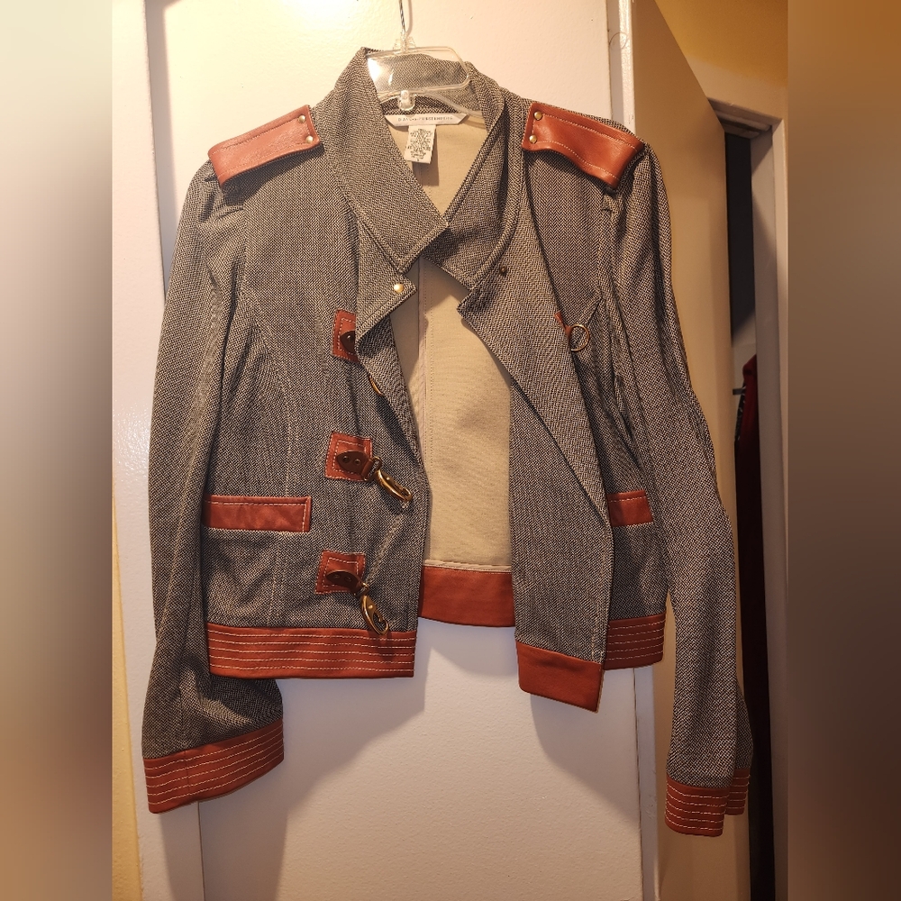 Diane von Furstenberg cropped military jacket, size 10